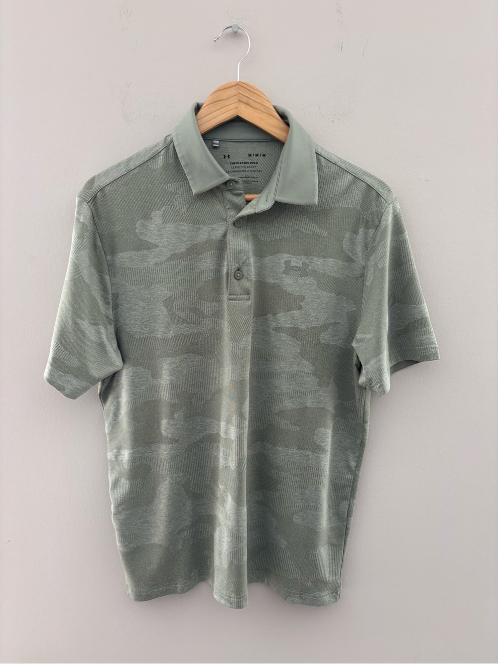 Under Armour Men's Olive Camo Polo Shirt Performance Golf Polo UA